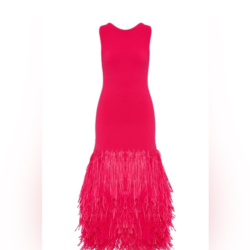 Aje Rushes Raffia Pink Ribbed Midi Dress
Small - Picture 2 of 4